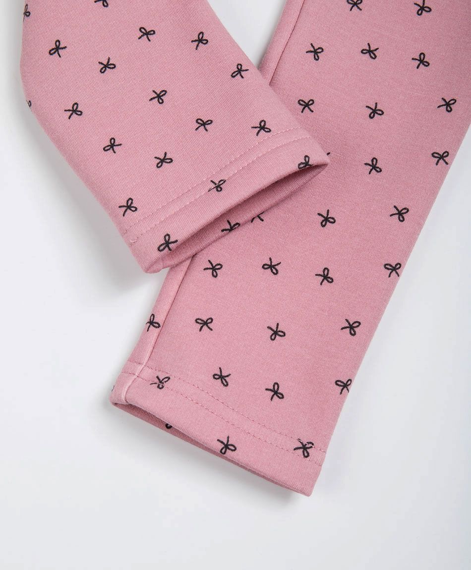 Leggins beb&eacute; forrada cintas rosado