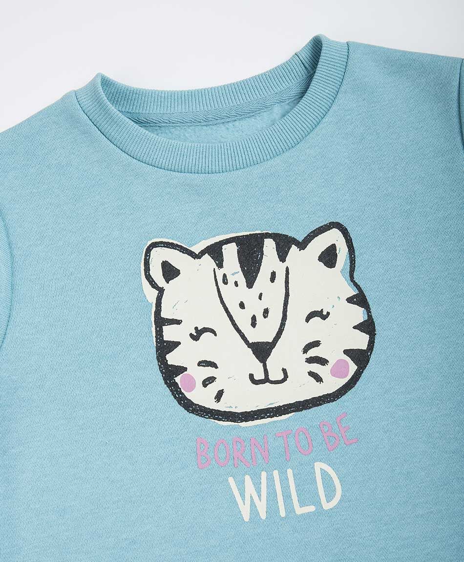 Set buzo beb&eacute; wild celeste