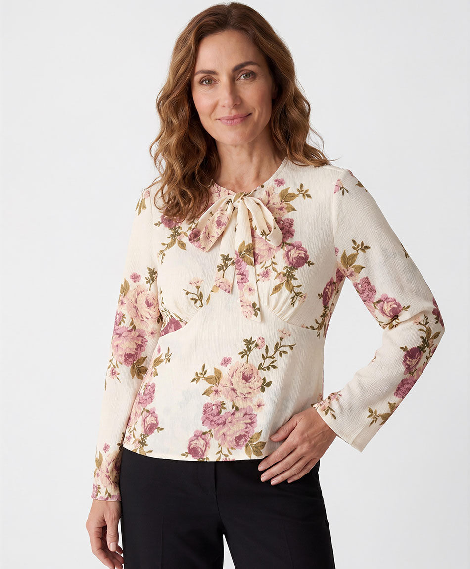 Polera mujer estampado floreado