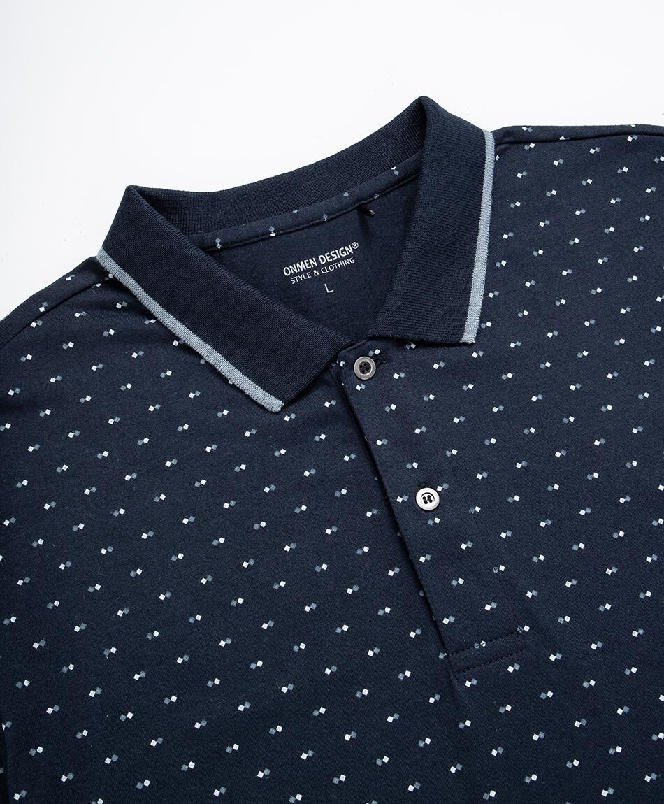 Polera hombre cuello polo azul navy