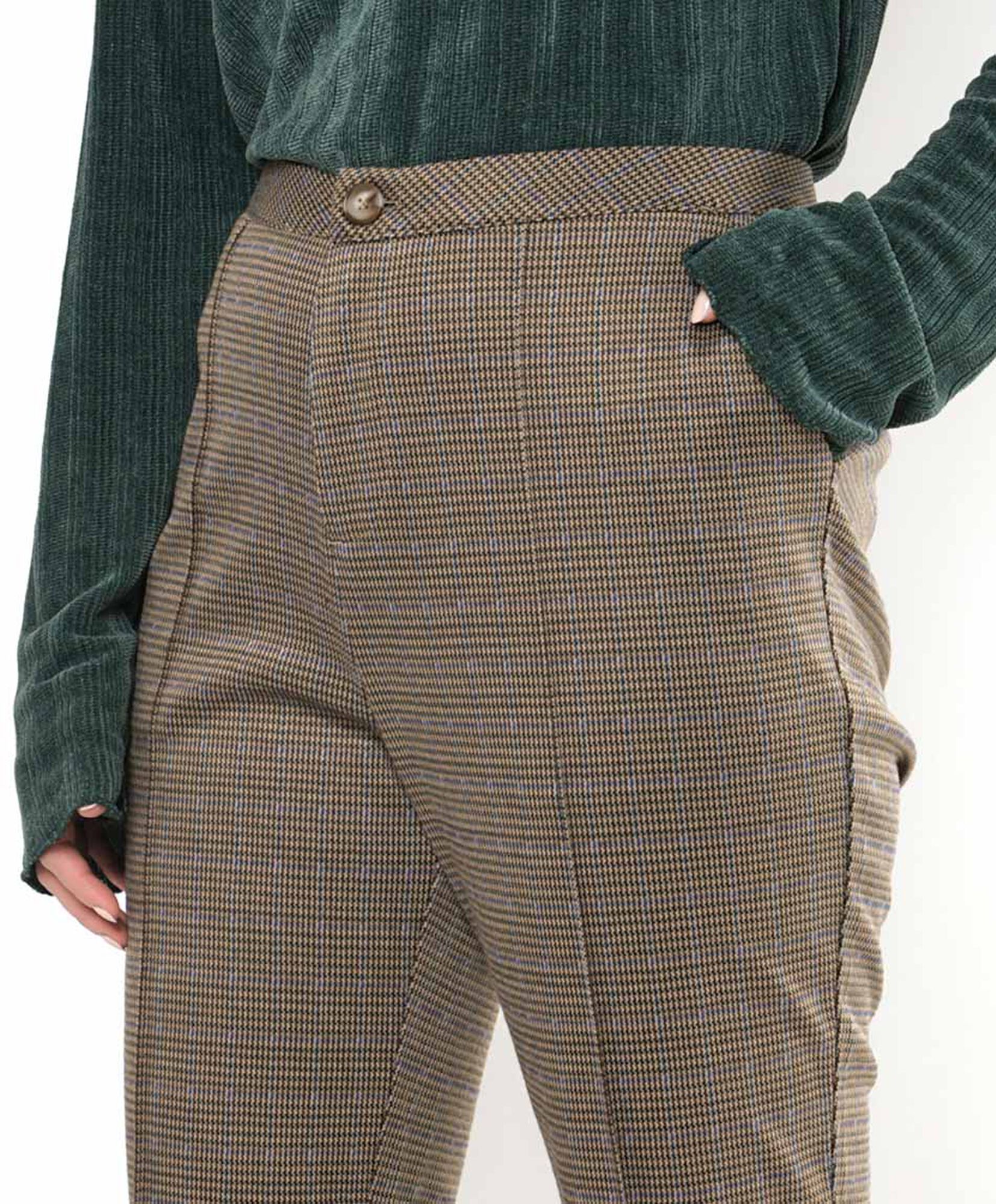 Pantalón mujer escocés costura Pantalón mujer escocés costura