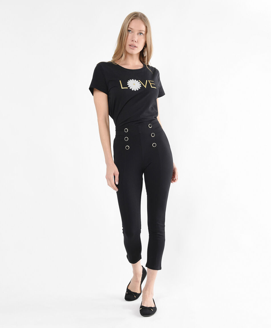 Pantal&oacute;n mujer botones skinny fit