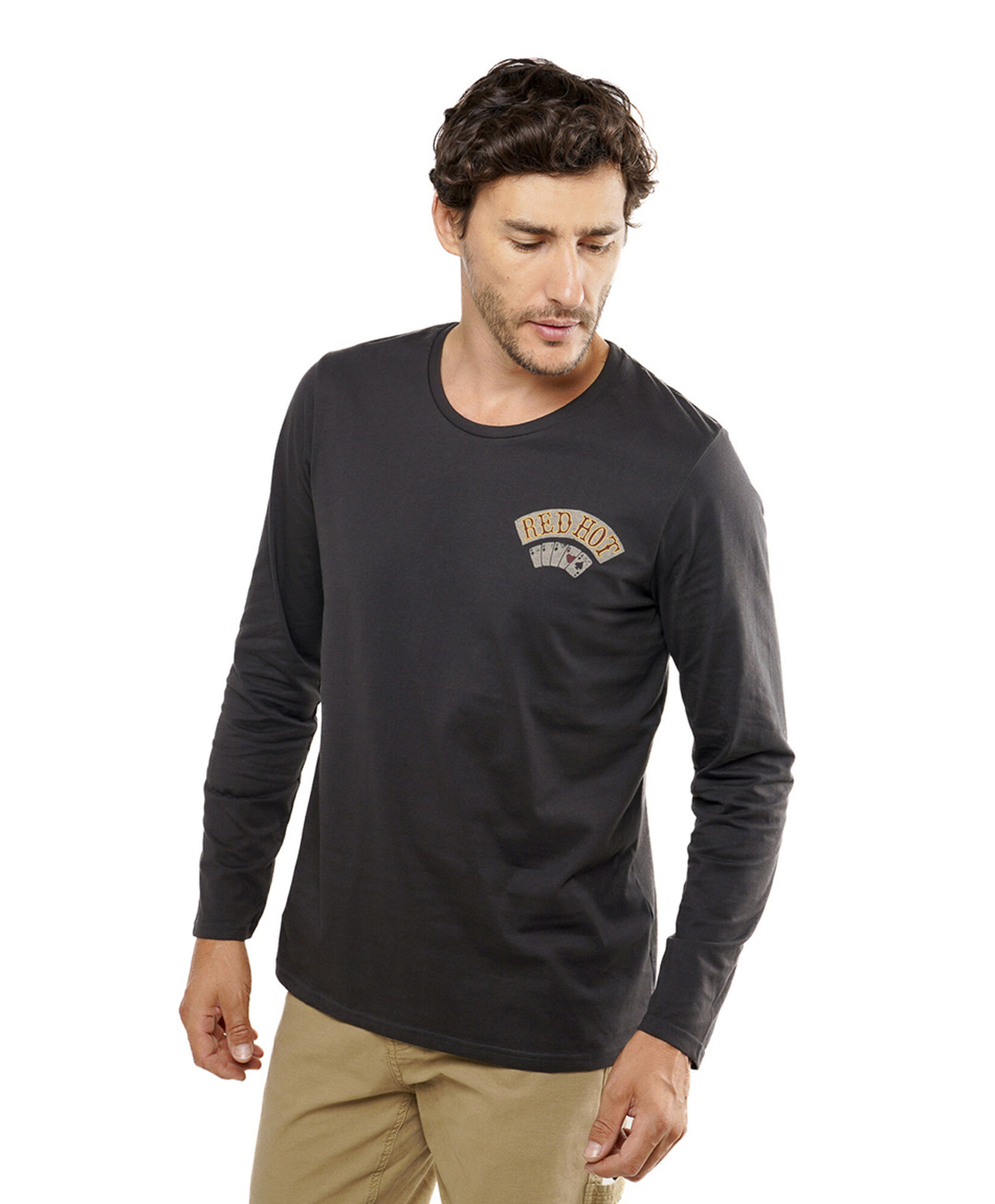 Polera hombre doble estampado calavera Polera hombre doble estampado calavera