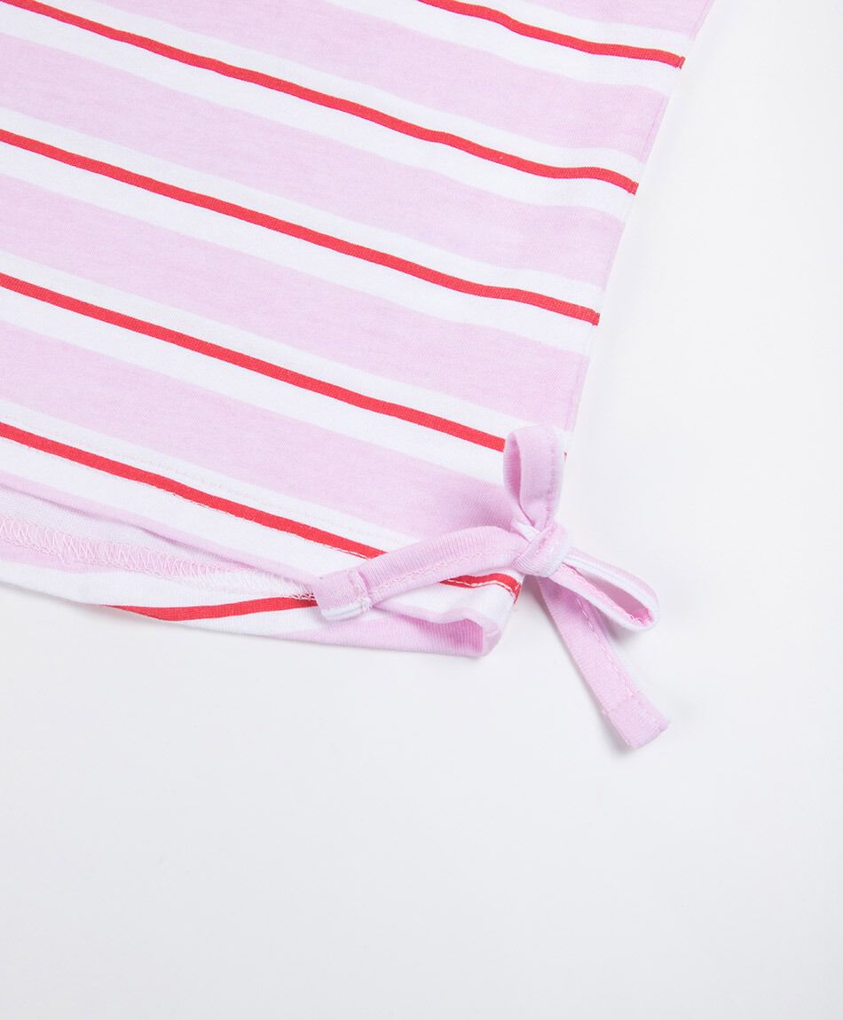 Polera ni&ntilde;a l&iacute;neas lazos