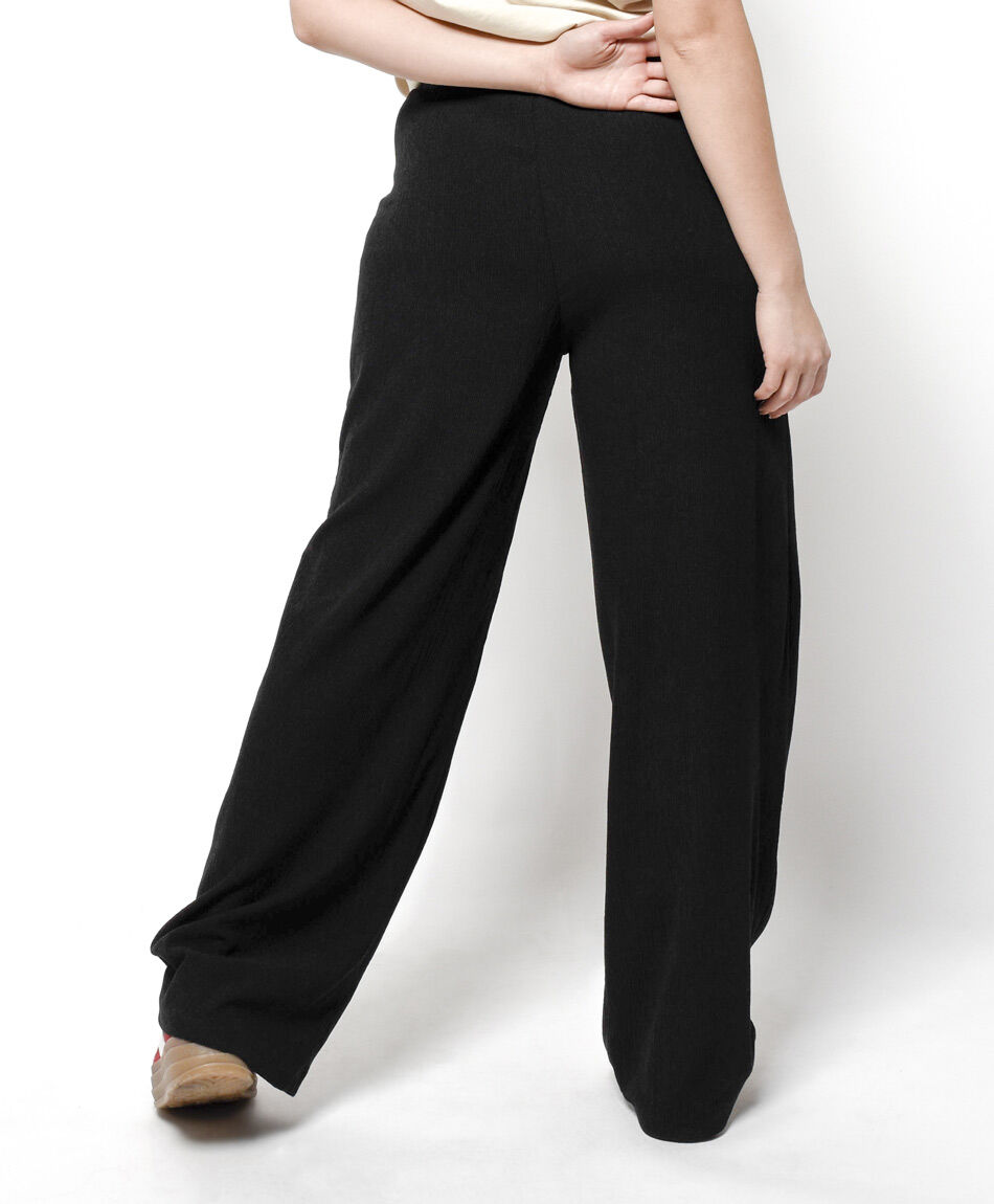 Pantal&oacute;n mujer texturizado black