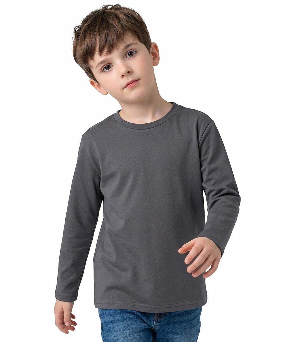 Polera ni&ntilde;o b&aacute;sica manga larga