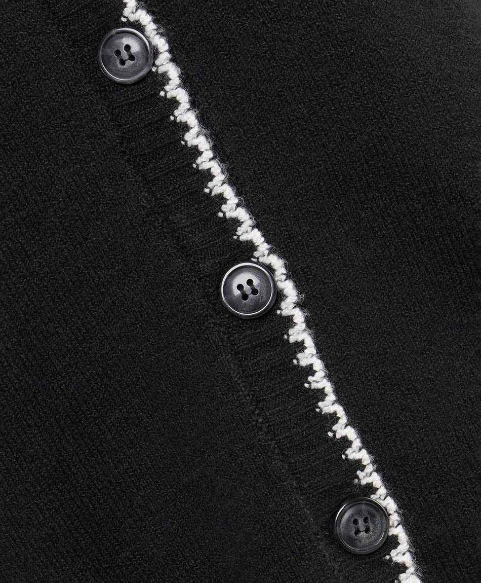 Cardigan mujer contraste puntadas