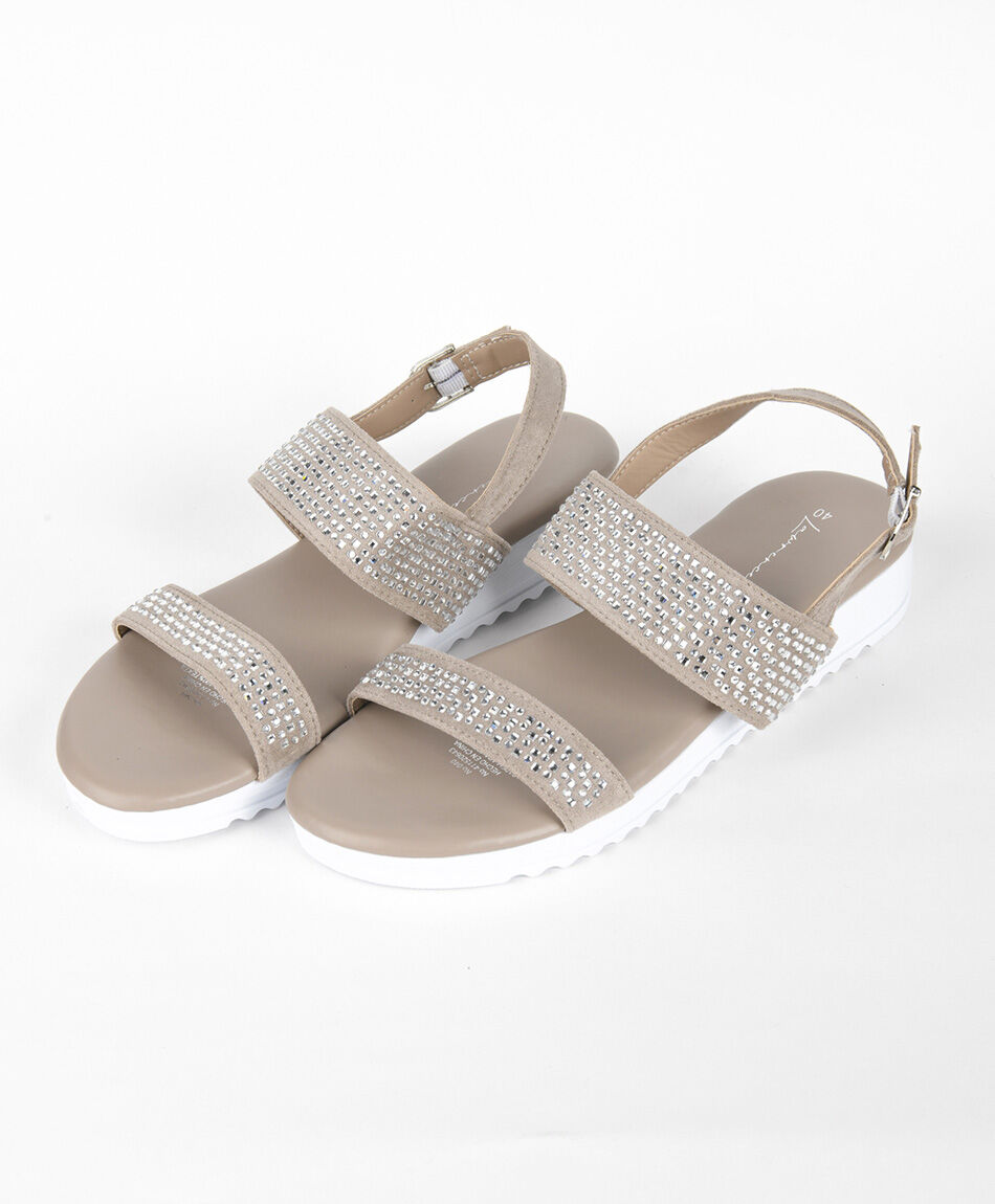 Sandalia mujer brillos