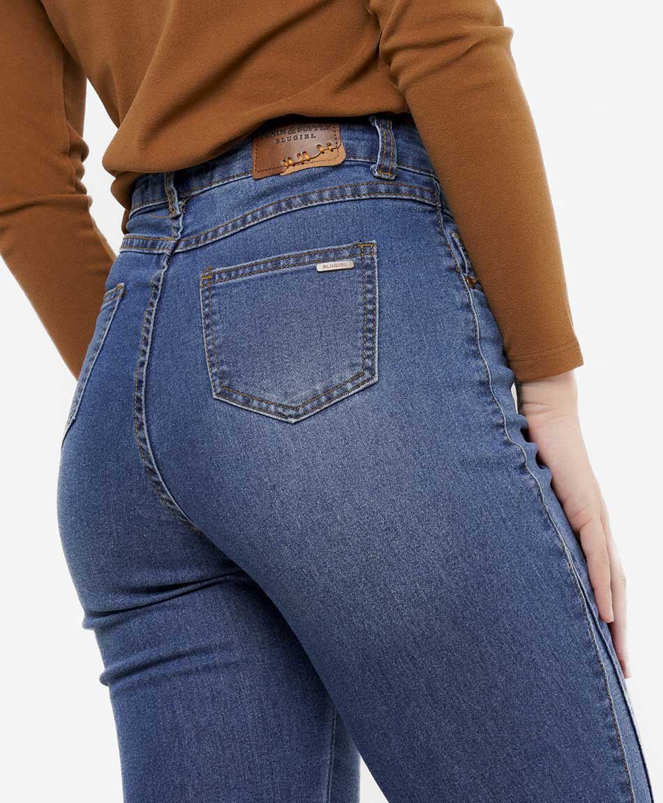 Jeans mujer flare azul