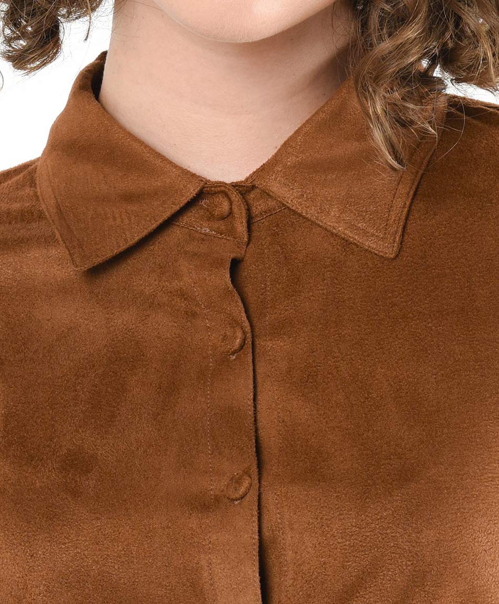 Blusa mujer lisa suede café Blusa mujer lisa suede café
