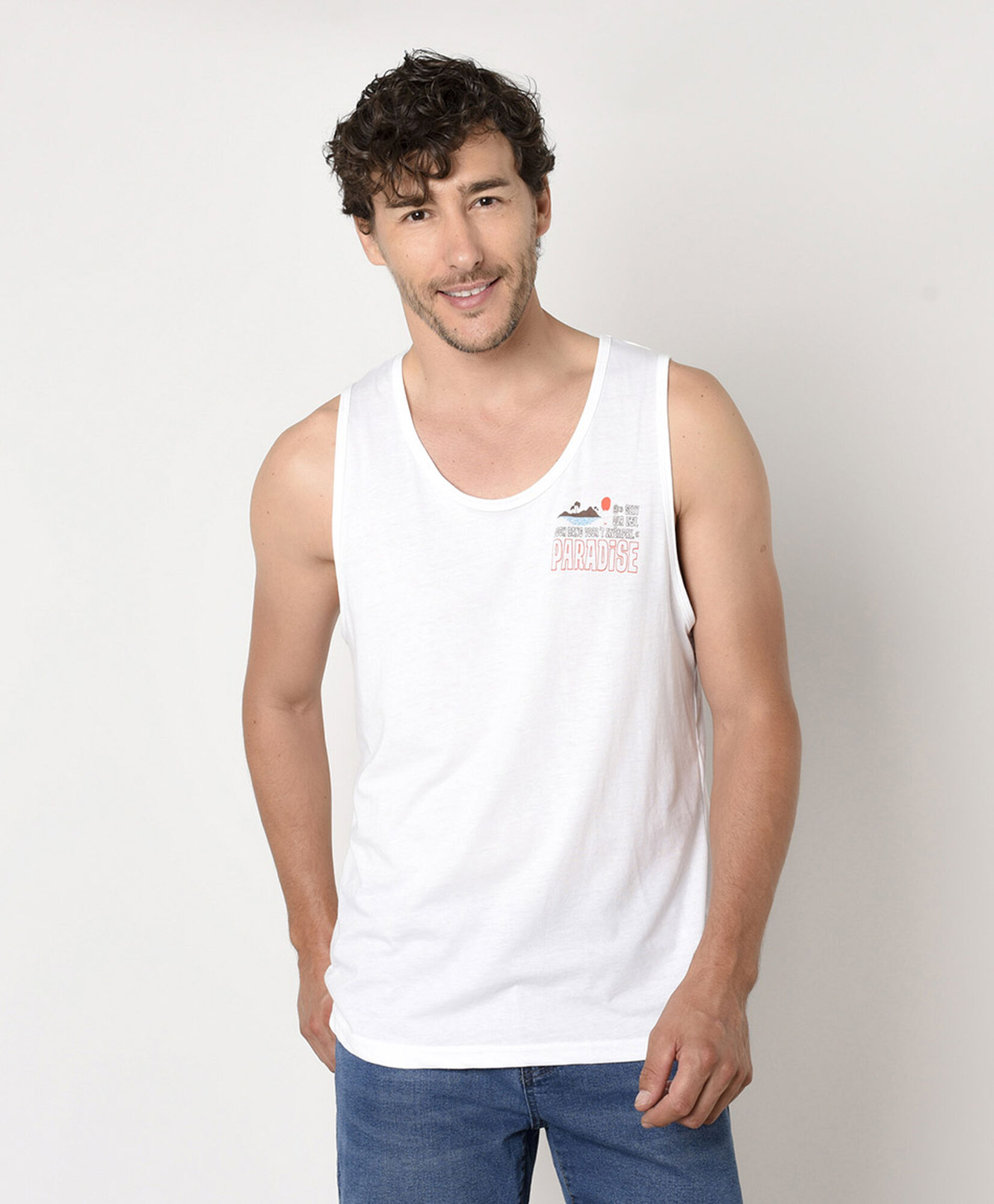 Polera hombre paradise sin mangas Polera hombre paradise sin mangas
