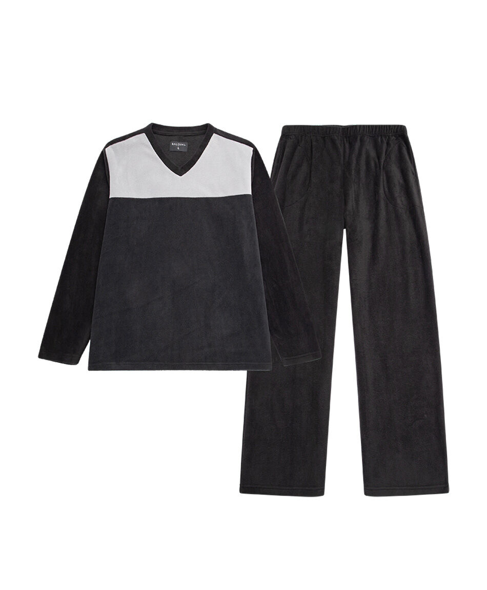 Pijama hombre polar gris