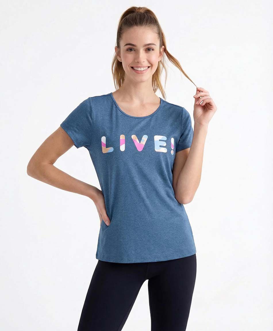 Polera deportiva mujer live blue