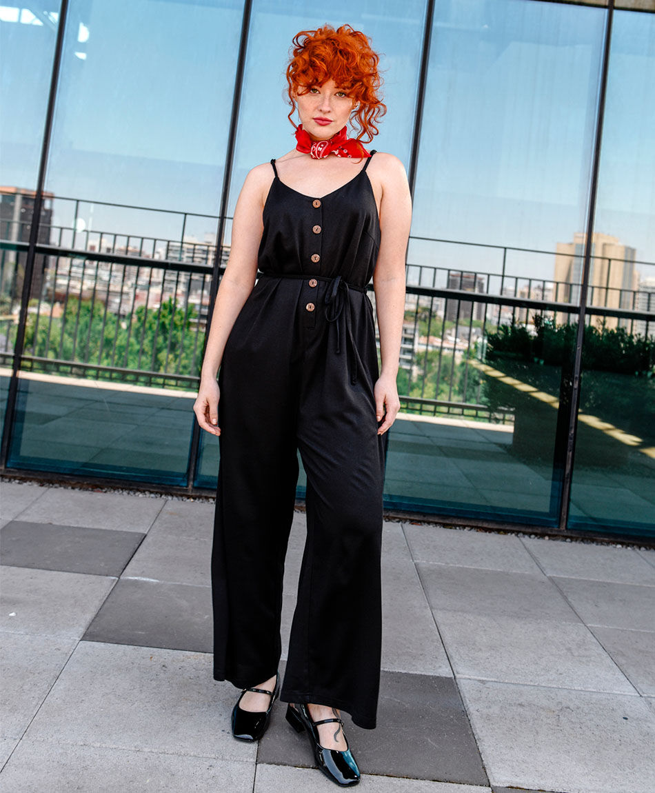 Enterito mujer botones black