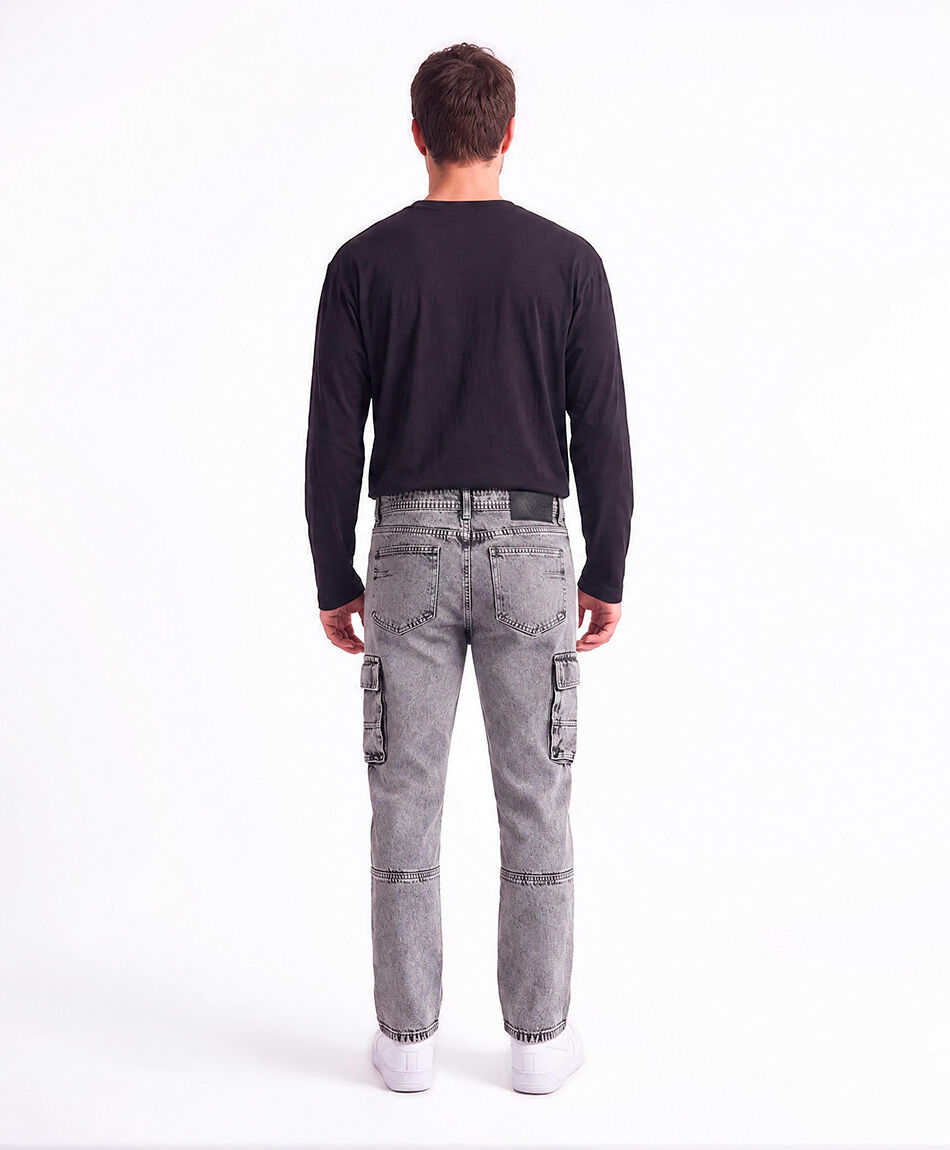 Jeans hombre cargo gris