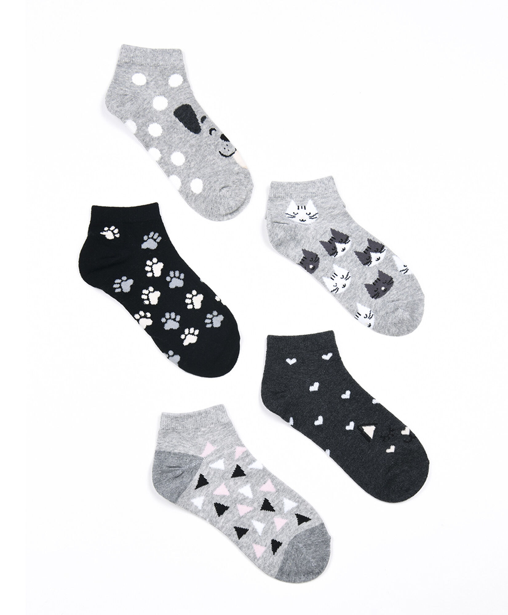 Pack 5 calcetines mujer perro y gato Pack 5 calcetines mujer perro y gato