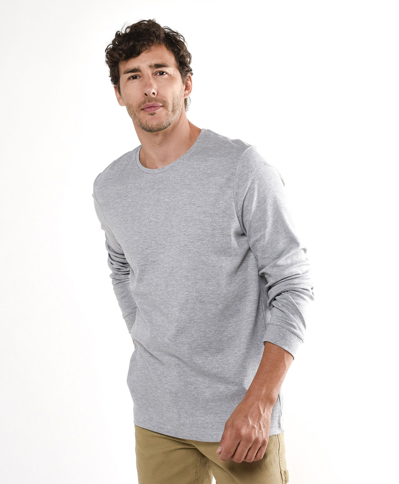 Polera hombre manga larga lisa Polera hombre manga larga lisa