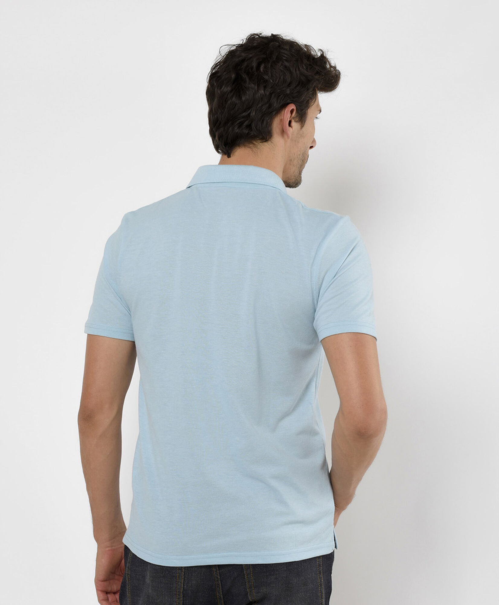 Polera hombre lisa cuello piqué Polera hombre lisa cuello piqué