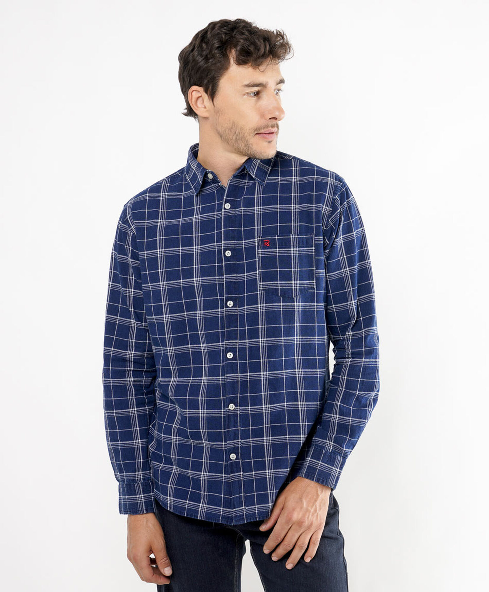 Camisa hombre cuadros azul Camisa hombre cuadros azul