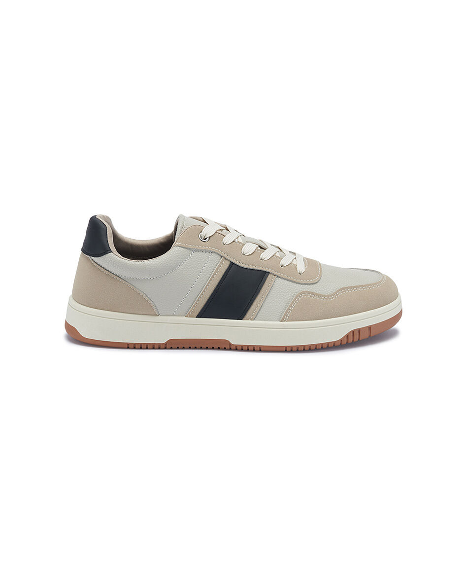 Zapatilla hombre retro beige