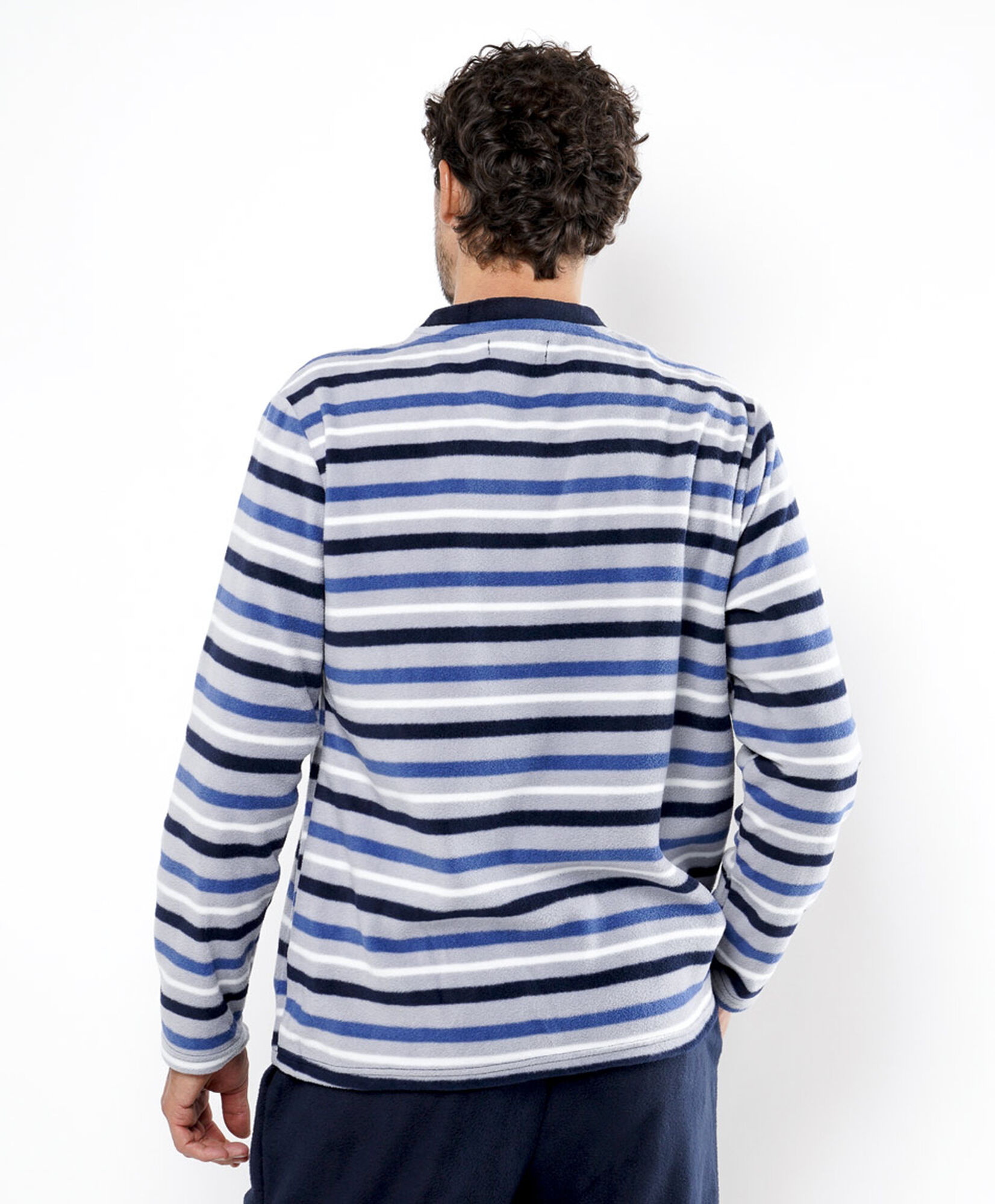 Pijama hombre polar líneas azules Pijama hombre polar líneas azules