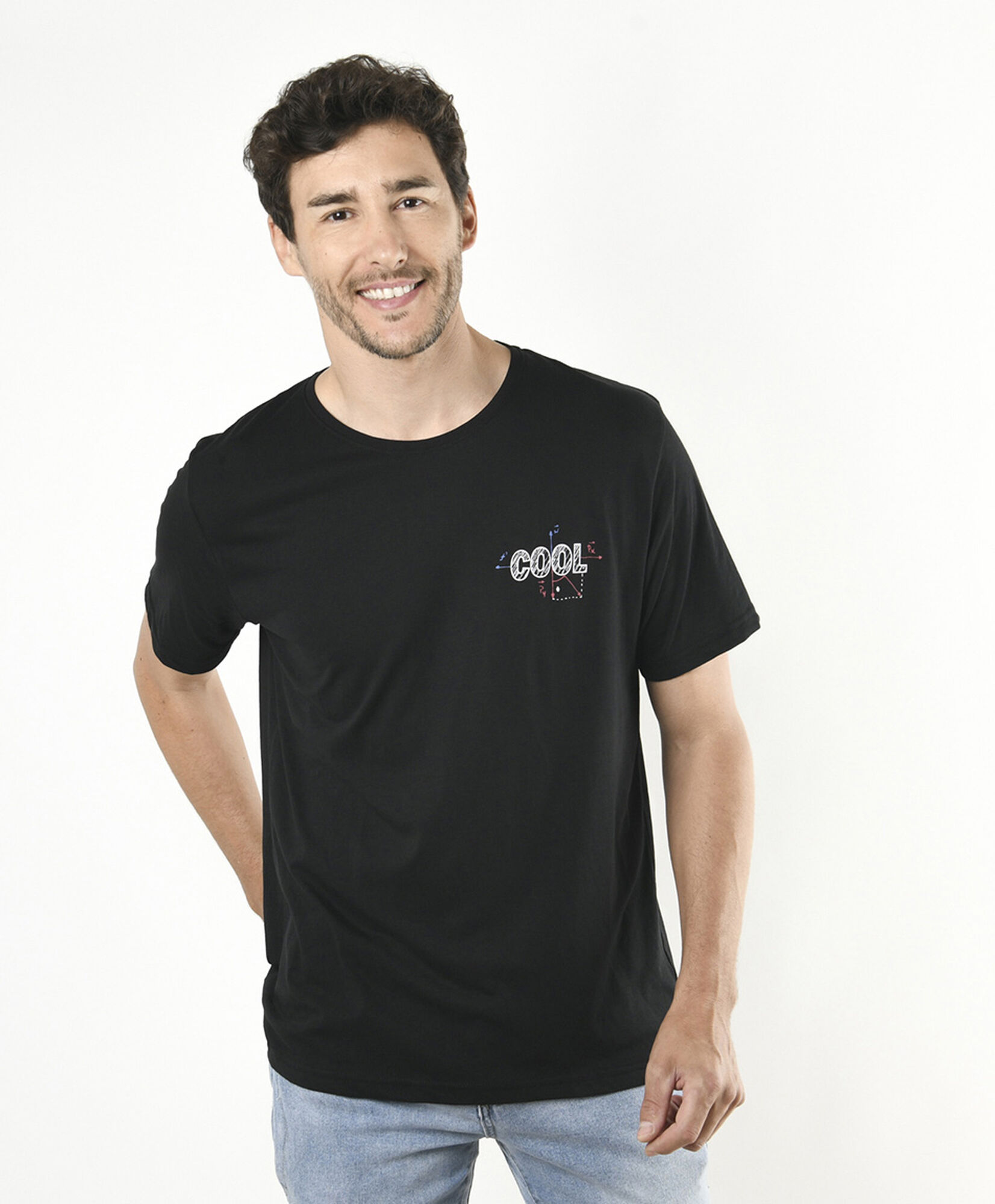 Polera hombre doble estampado cool Polera hombre doble estampado cool