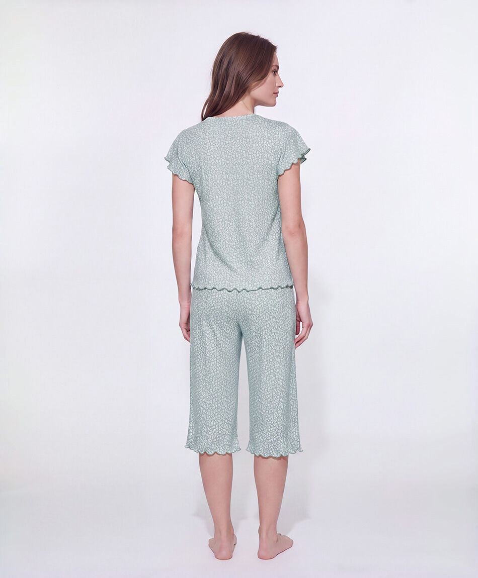 Pijama mujer capri vuelos verde