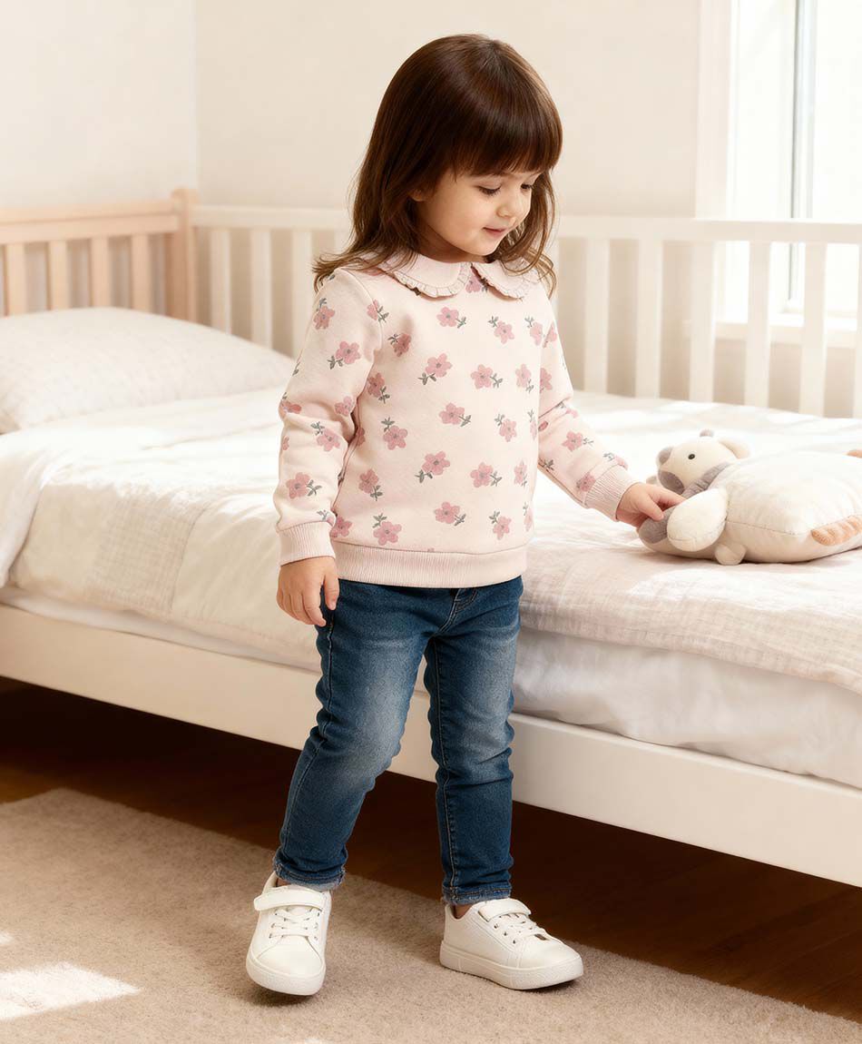 Poler&oacute;n beb&eacute; dise&ntilde;o florcitas