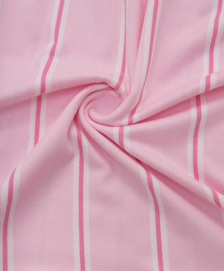 Pijama mujer camisero rayas piping rosado