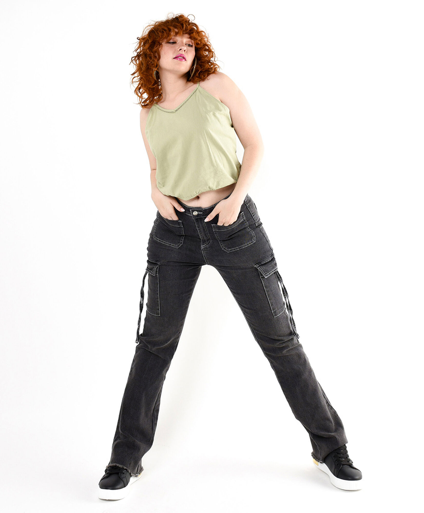 Jeans mujer cargo lazos Jeans mujer cargo lazos