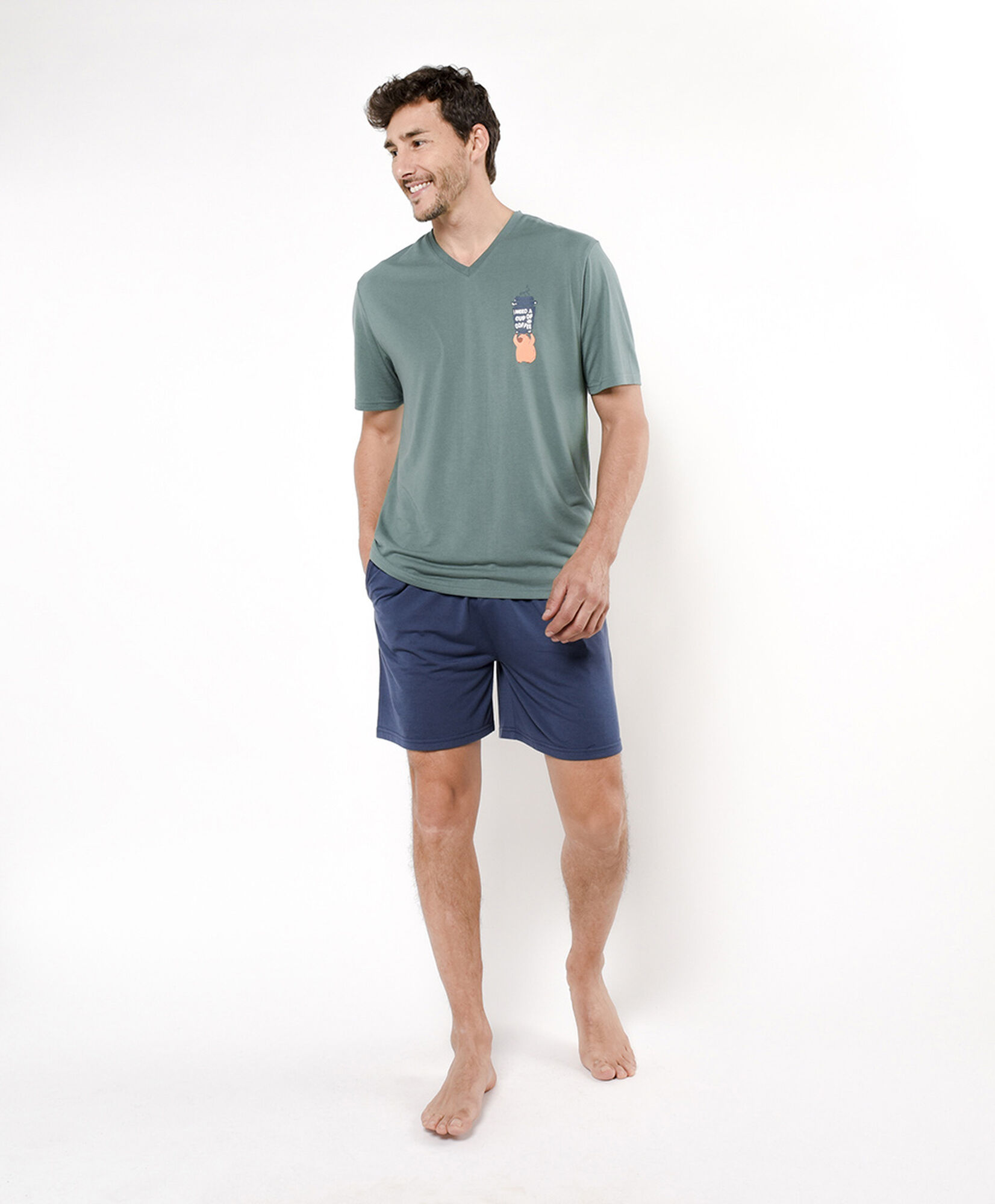 Pijama hombre café capibara Pijama hombre café capibara
