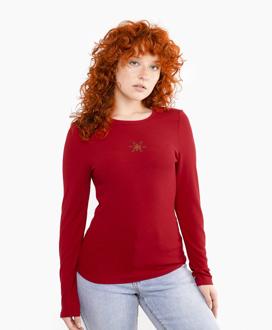 Polera mujer estrella bordada red