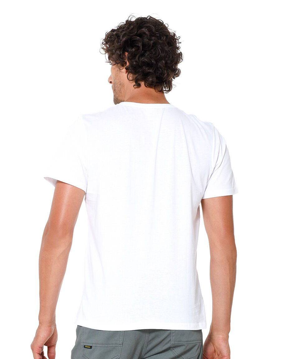 Polera estampada cuello v