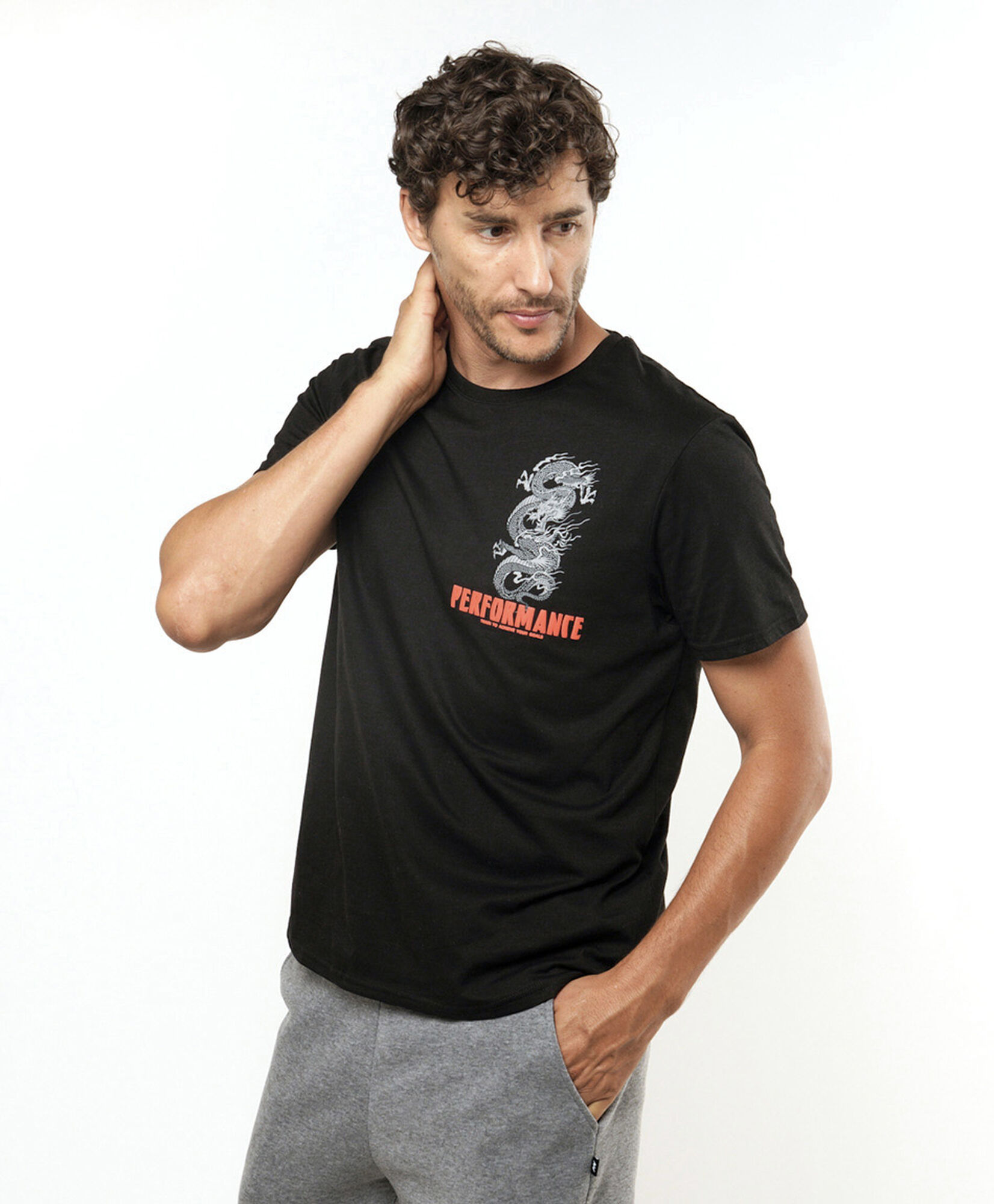Polera deportiva hombre print dragón Polera deportiva hombre print dragón