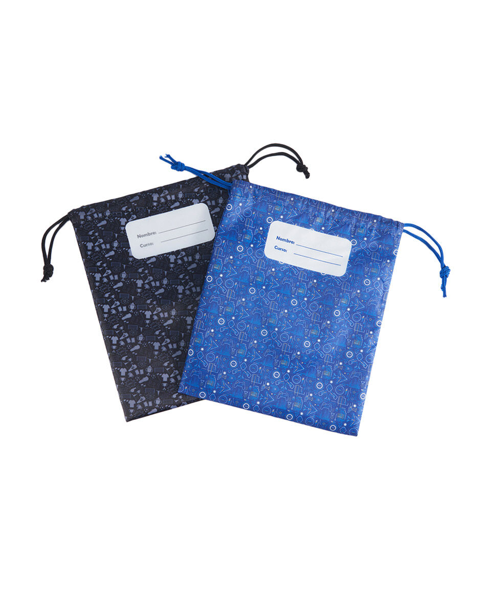 Set 2 bolsas colaci&oacute;n escolar mix