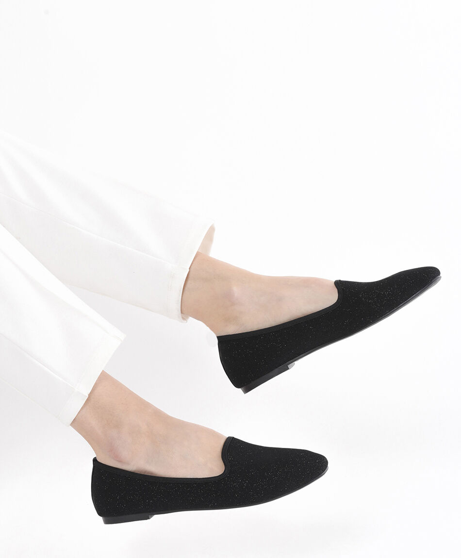 Ballerina mujer brillos taco cuadrado