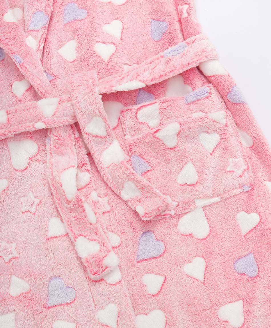 Bata mujer larga corazones white