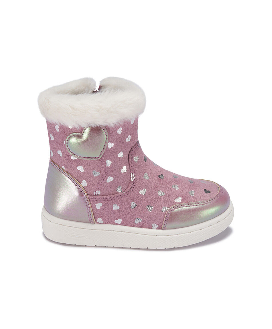 Bota infantil (22 a 27) forrada corazones