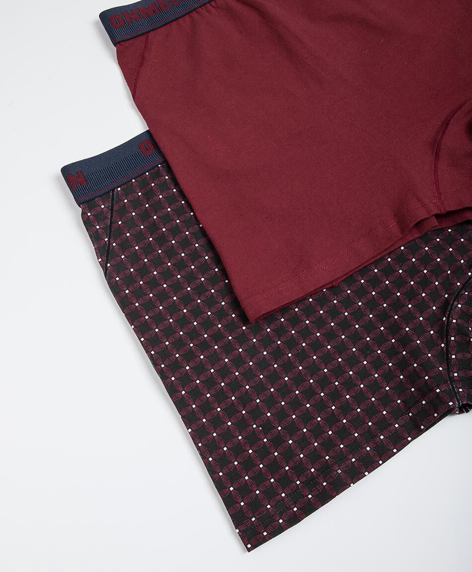 Pack 2 boxer hombre rojo oscuro