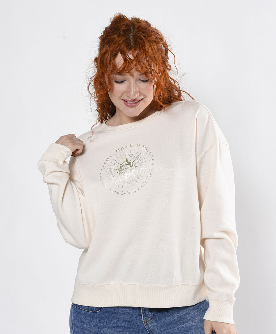 Poler&oacute;n mujer estampado dorado