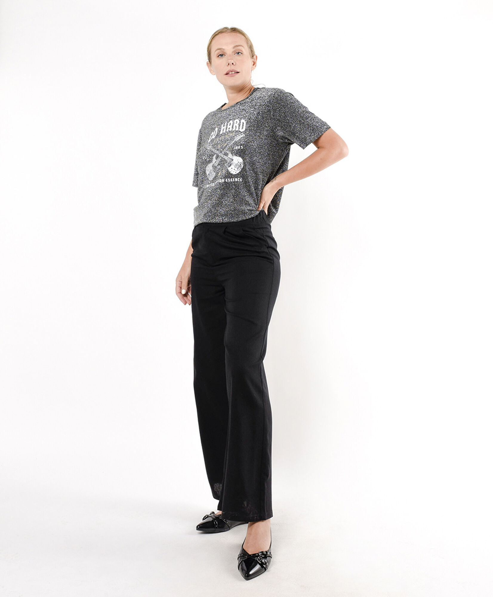 Pantalón mujer negro lino Pantalón mujer negro lino