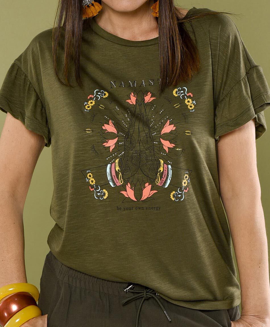 Polera manga corta cuello redondo