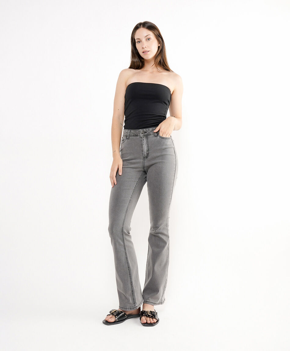 Jeans mujer gris flare