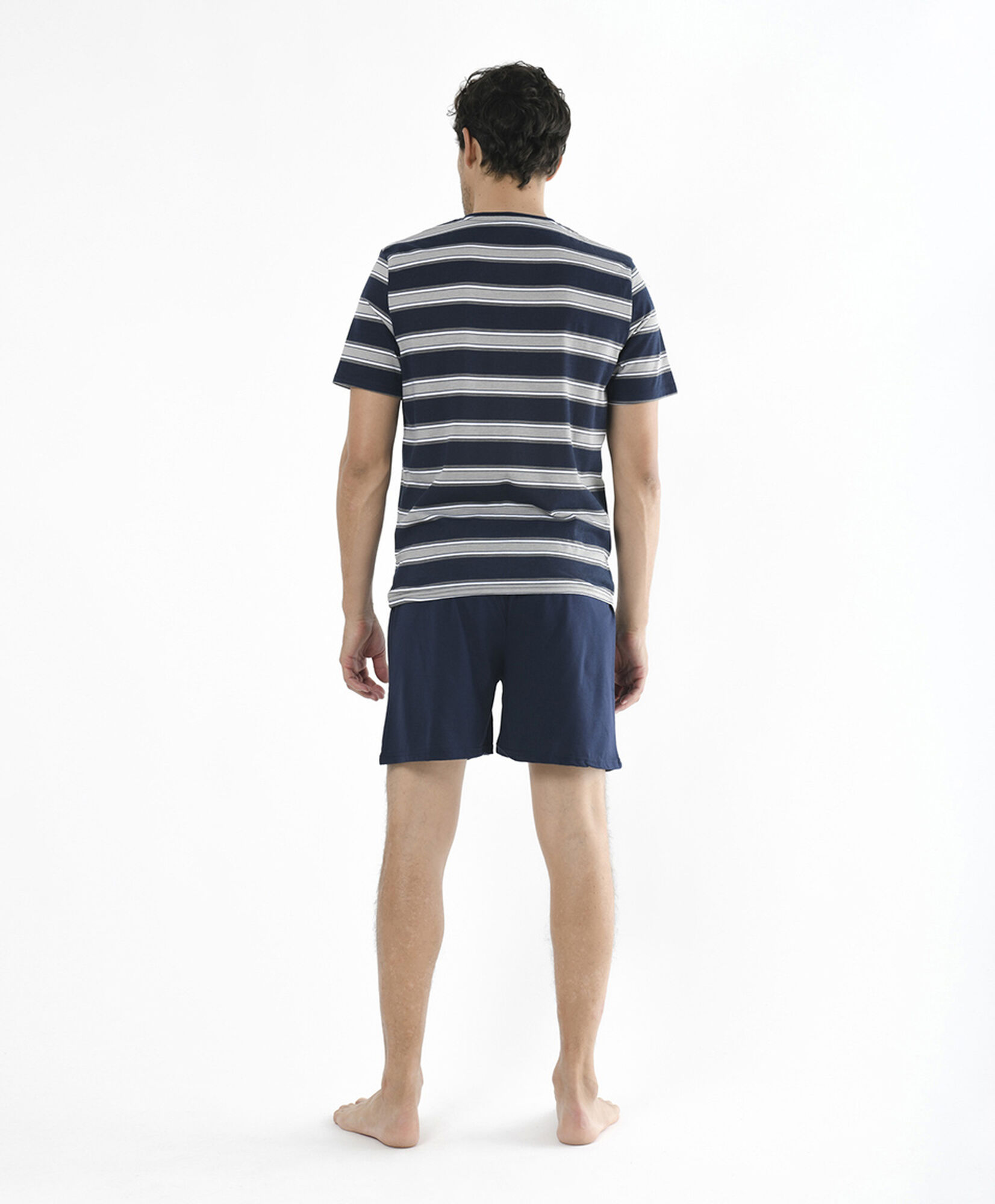 Pijama hombre rayas y bolsillo 2 piezas Pijama hombre rayas y bolsillo 2 piezas