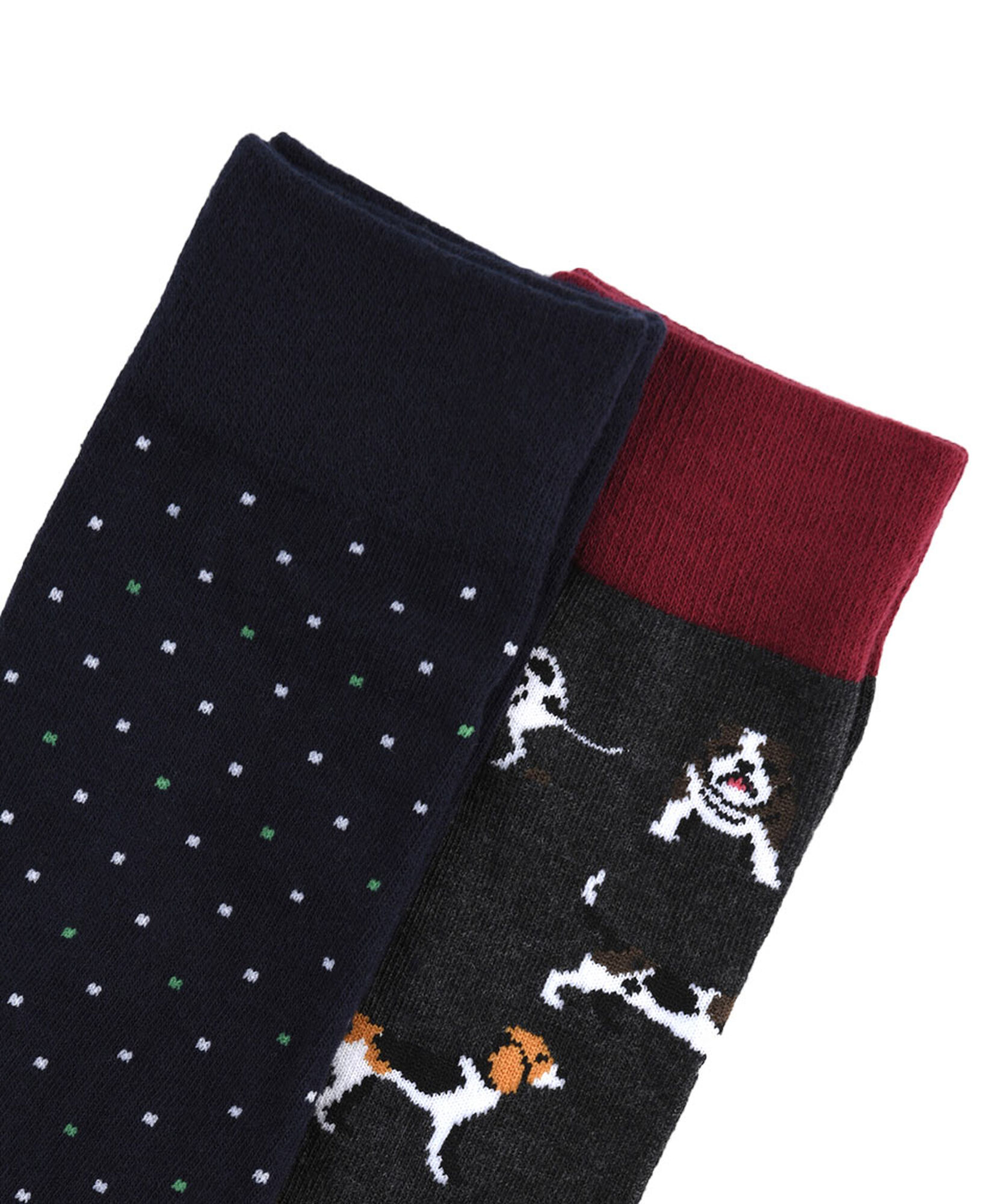 Pack 2 calcetines hombre perritos y puntos Pack 2 calcetines hombre perritos y puntos