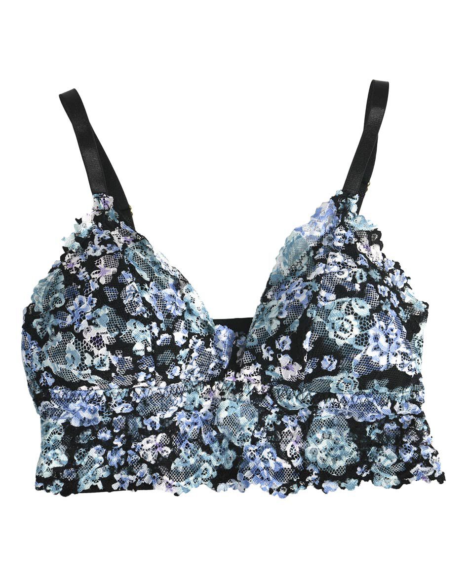 Bralette mujer floreado azul