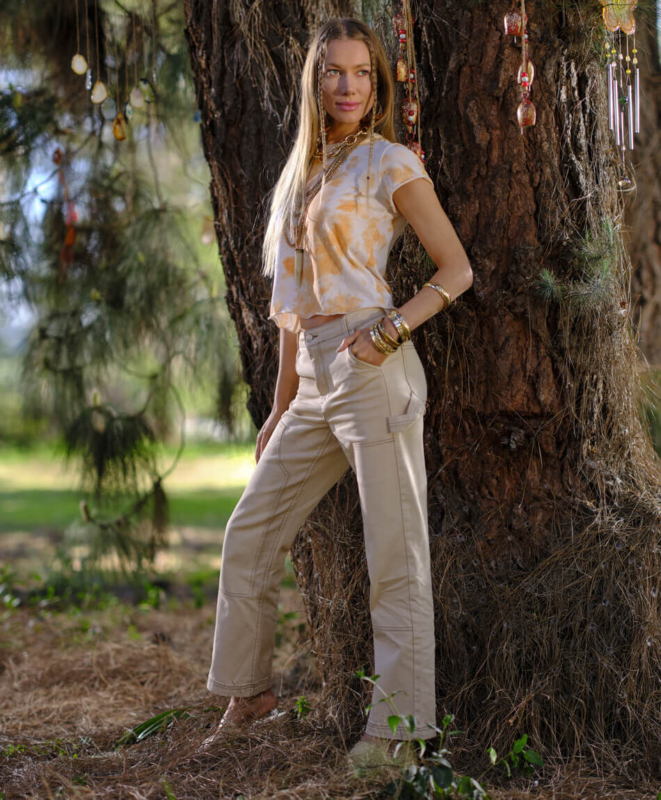 Polera manga corta cuello redondo