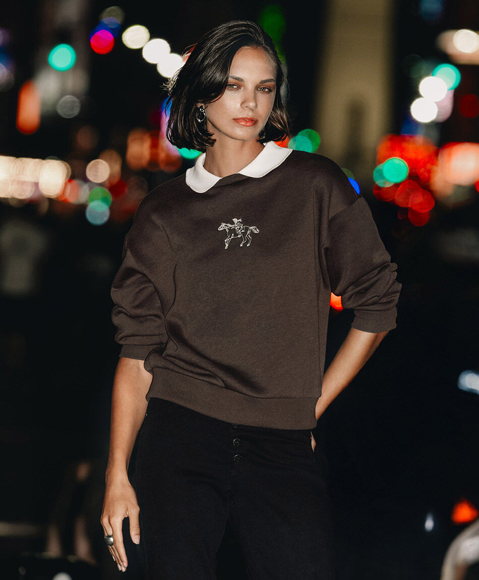 Poler&oacute;n mujer cuello redondo