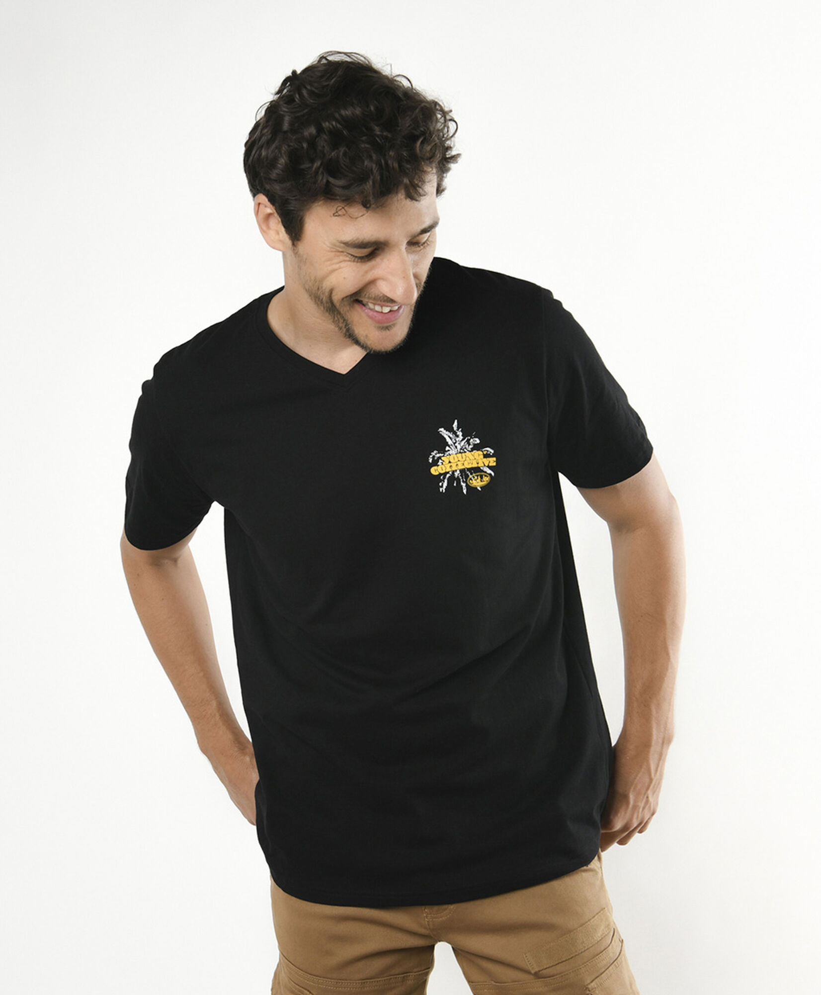 Polera hombre doble estampado young Polera hombre doble estampado young