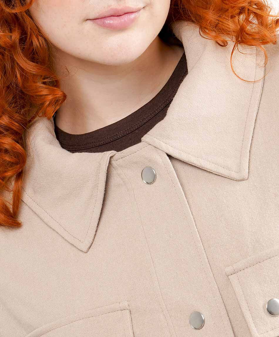 Chaqueta mujer lino estilo retro